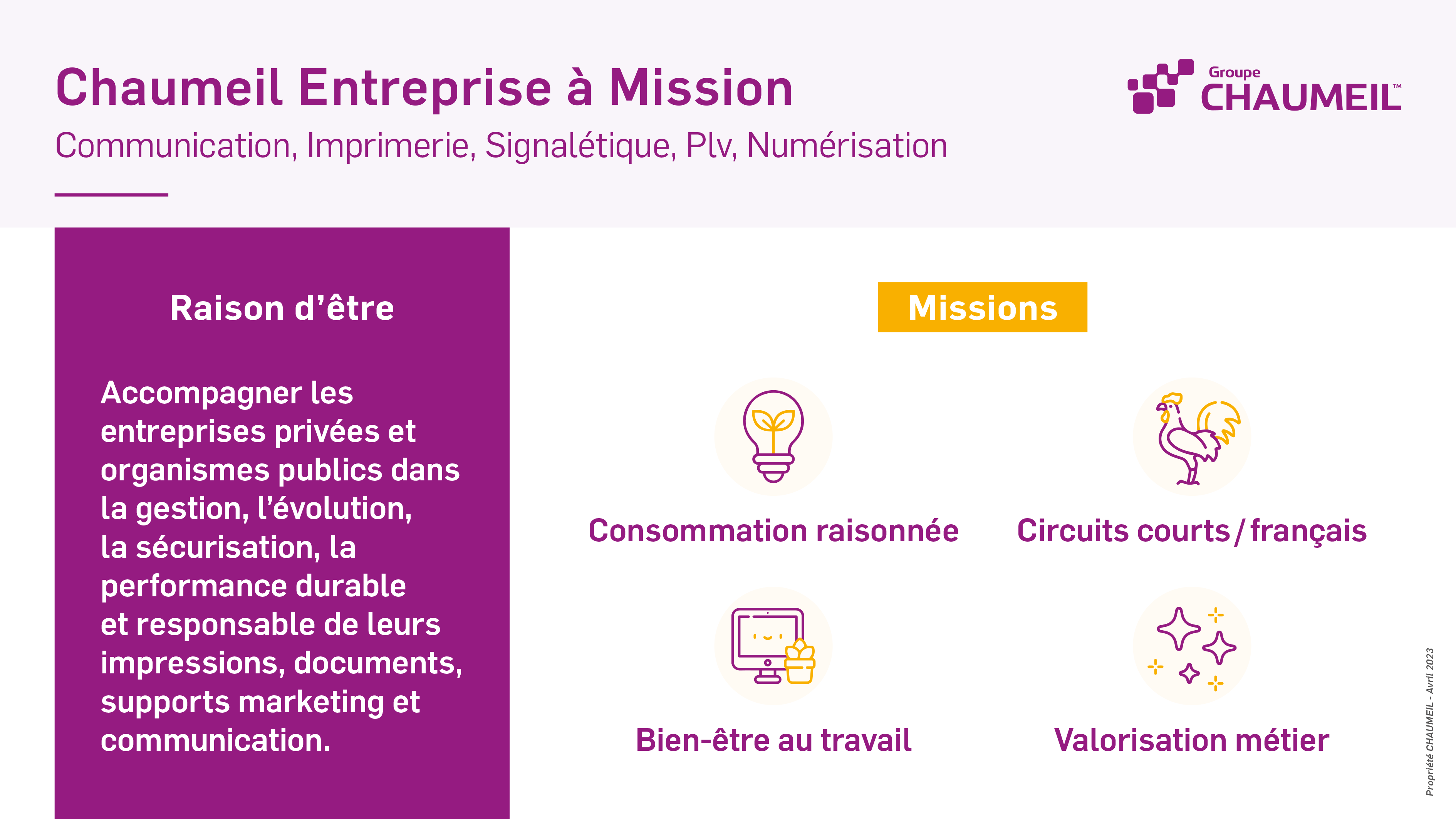 Chaumeil entreprise à mission Chaumeil imprimerie entreprise à mission Rse communication responsable