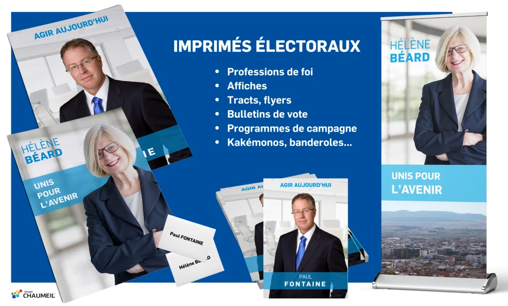 imprimés propagande élection profession foi, affiche, tract imprimés propagande programmes candidat élection municipale professions foi, programmes, affiches, tracts, flyers, bulletins vote