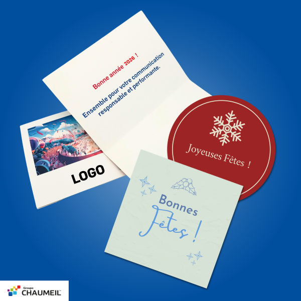 Cartes de vœux personnalisées écoresponsables imprimées sur papier recyclé, design image cadeaux impression professionnelle