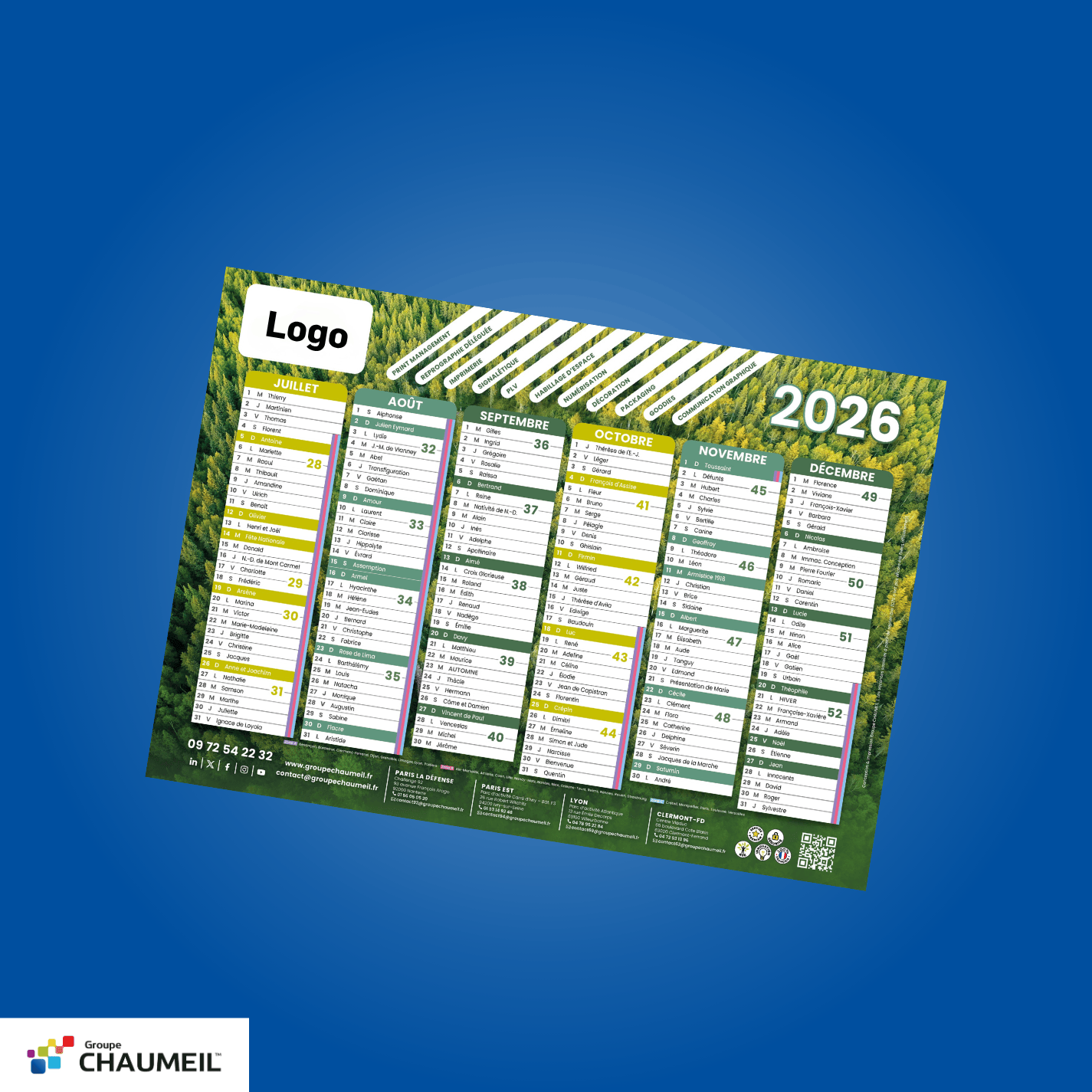 Calendriers personnalisés écoresponsables imprimés papier recyclé design professionnel impression durable
