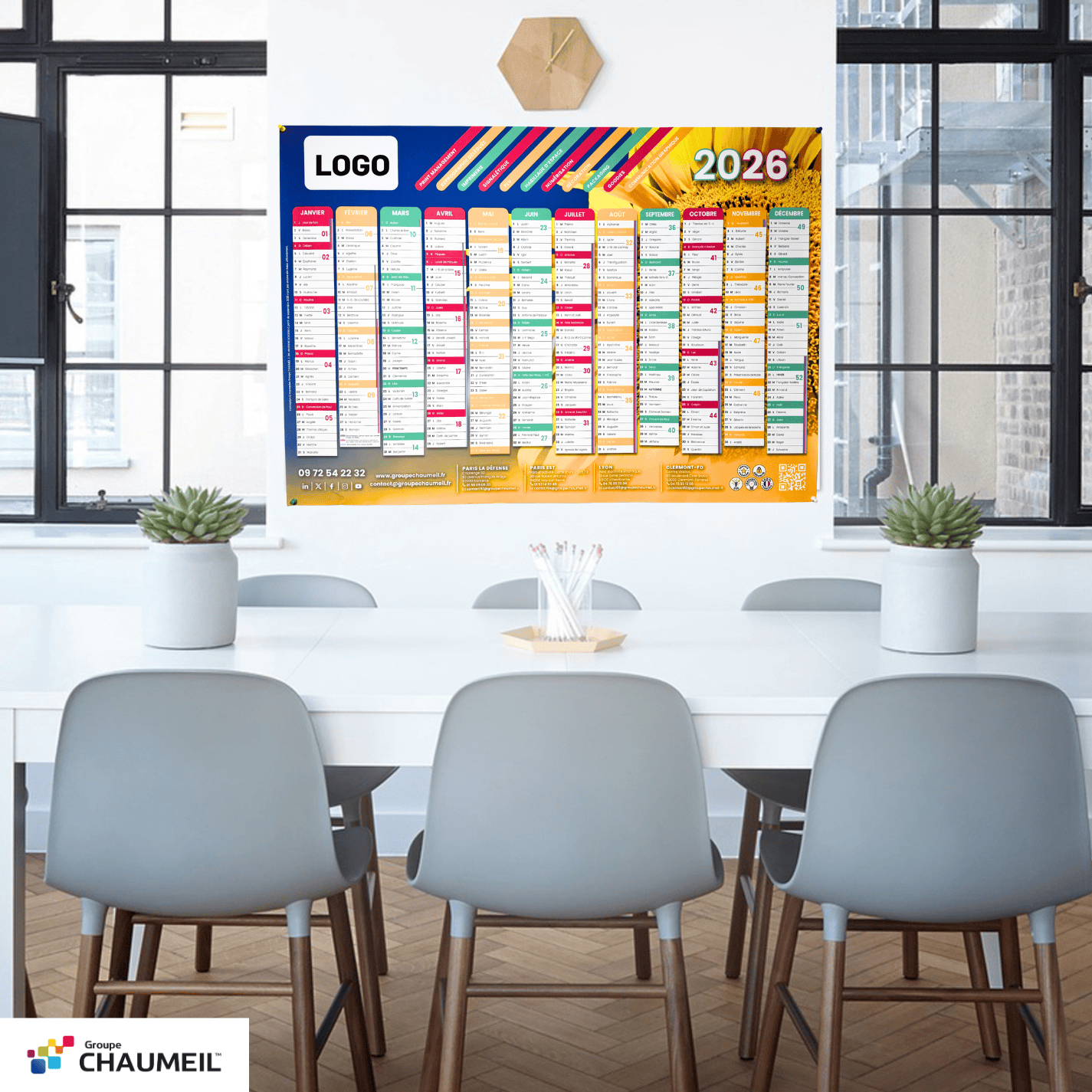 Calendriers personnalisés écoresponsables imprimés papier recyclé design professionnel impression durable