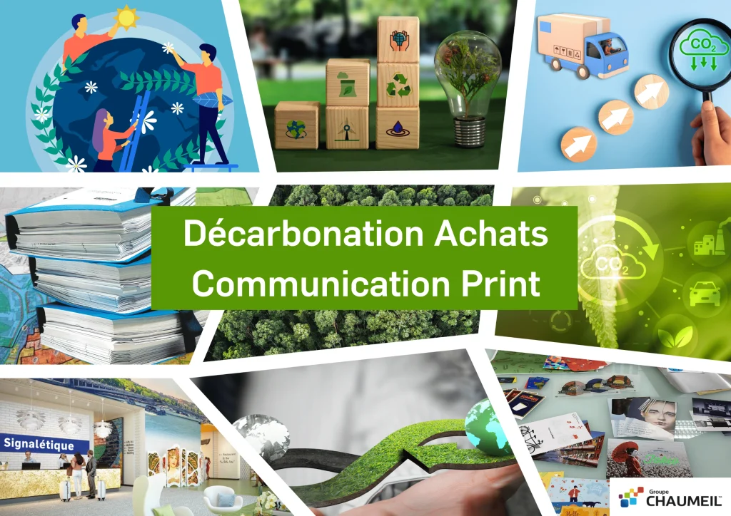 Décarbonation achats en communication, print, imprimerie, rse Décarbonation achats en communication, print, imprimerie Ademe consommation énergie responsable transport localisation écoconception