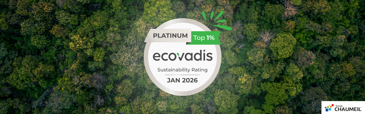 Chaumeil imprimerie certifié EcoVadis platine pour sa performance Rse en communication, impression, signalétique, plv, reprographie